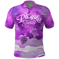 Personalised Pasifika Festival Polo Shirt Violet Tropical Turtle LT05 Violet - Polynesian Pride