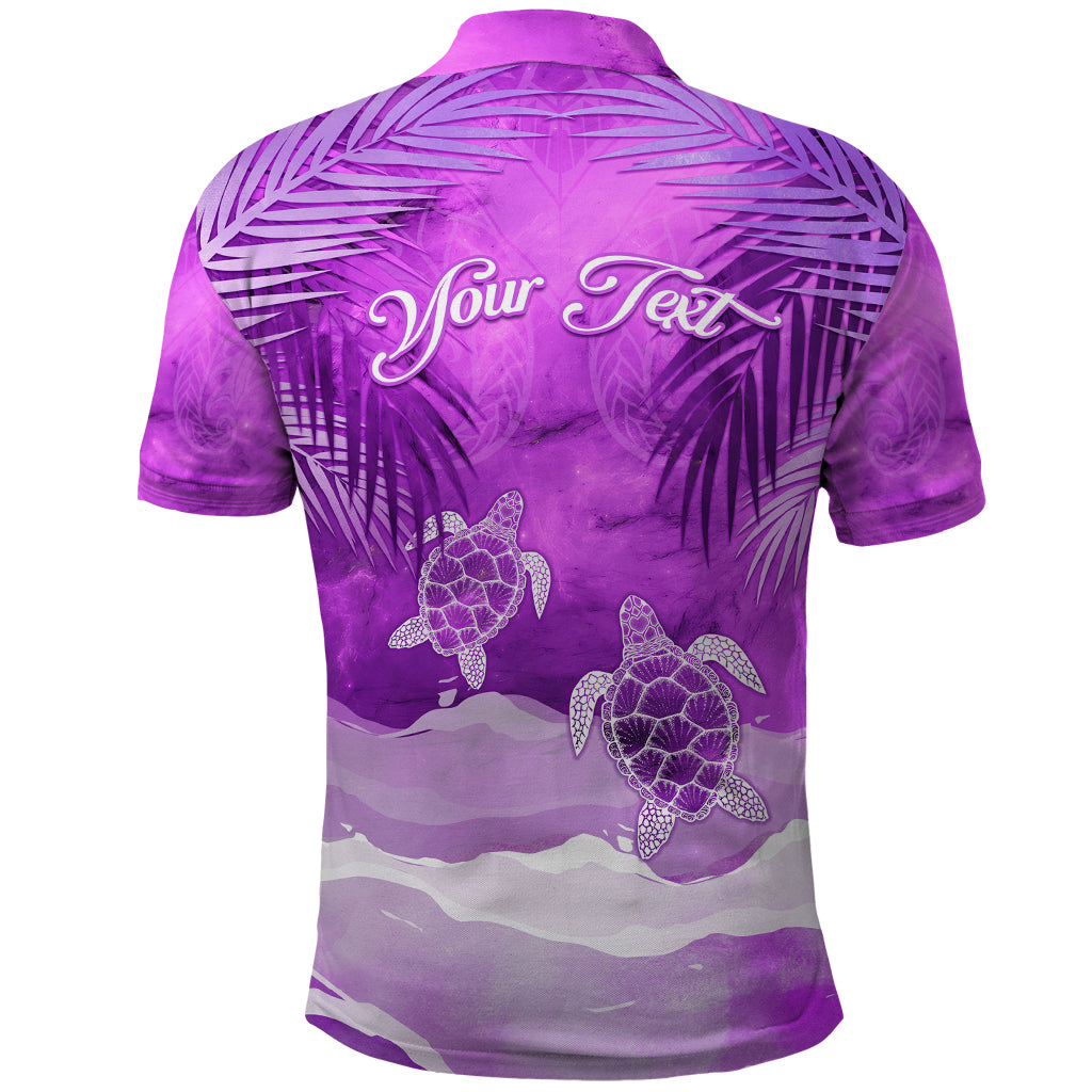 Personalised Pasifika Festival Polo Shirt Violet Tropical Turtle LT05 - Polynesian Pride