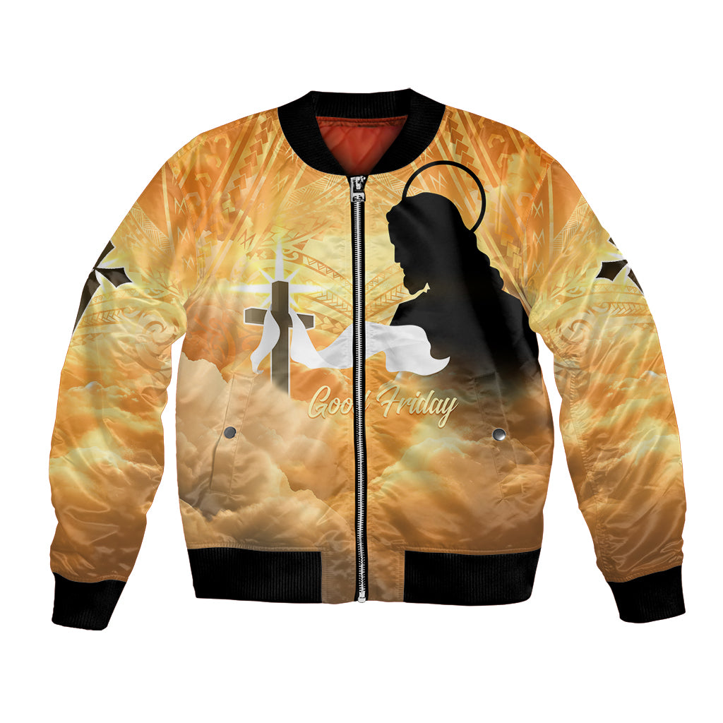 Happy Good Friday Bomber Jacket God Will Bless You LT05 Unisex Gold - Polynesian Pride