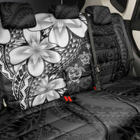 Polynesia Romantic Valentine Back Car Seat Cover Sea Turtle Couple With Black Plumeria