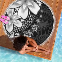 Polynesia Romantic Valentine Beach Blanket Sea Turtle Couple With Black Plumeria