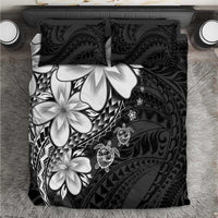 Polynesia Romantic Valentine Bedding Set Sea Turtle Couple With Black Plumeria