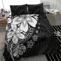 Polynesia Romantic Valentine Bedding Set Sea Turtle Couple With Black Plumeria