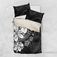 Polynesia Romantic Valentine Bedding Set Sea Turtle Couple With Black Plumeria