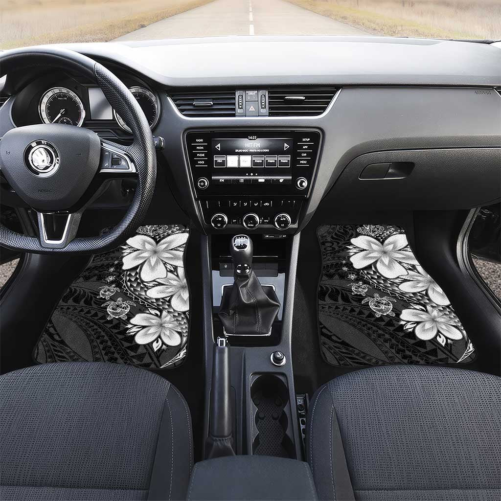 Polynesia Romantic Valentine Car Mats Sea Turtle Couple With Black Plumeria
