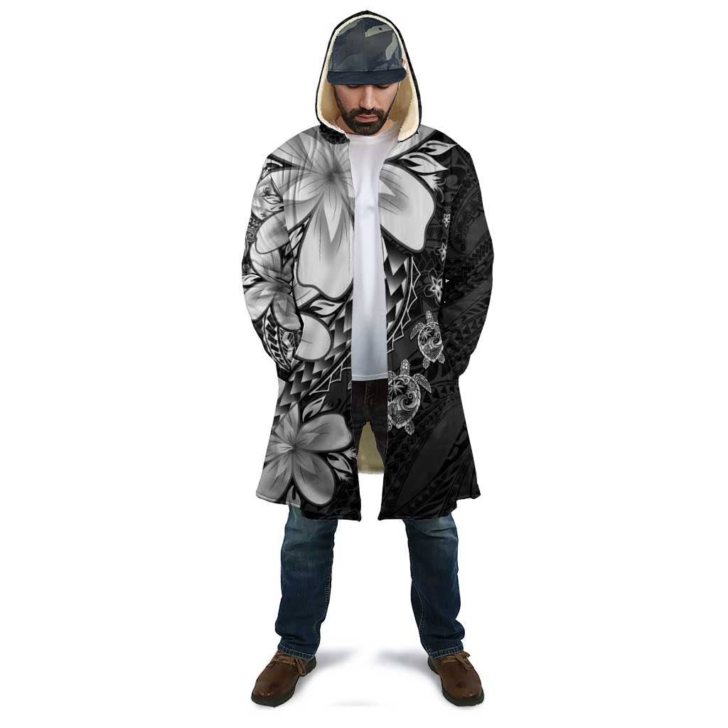 Polynesia Romantic Valentine Cloak Sea Turtle Couple With Black Plumeria