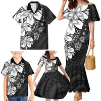 Polynesia Romantic Valentine Family Matching Mermaid Dress and Hawaiian Shirt Sea Turtle Couple With Black Plumeria LT05 - Polynesian Pride