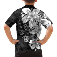 Polynesia Romantic Valentine Family Matching Off The Shoulder Long Sleeve Dress and Hawaiian Shirt Sea Turtle Couple With Black Plumeria LT05 - Polynesian Pride