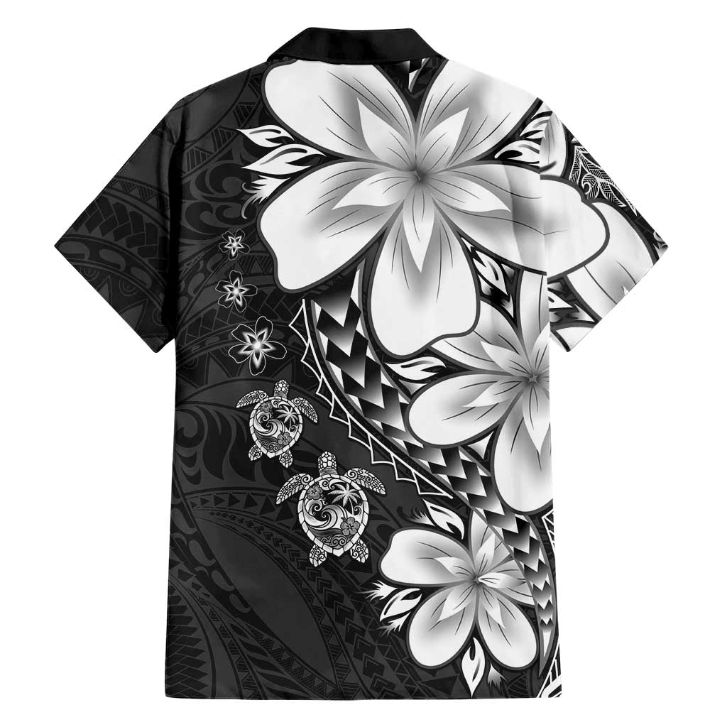 Polynesia Romantic Valentine Family Matching Short Sleeve Bodycon Dress and Hawaiian Shirt Sea Turtle Couple With Black Plumeria LT05 - Polynesian Pride