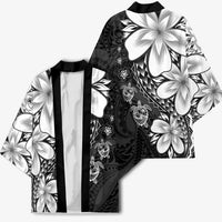 Polynesia Romantic Valentine Kimono Sea Turtle Couple With Black Plumeria