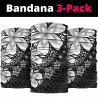 Polynesia Romantic Valentine Neck Gaiter Sea Turtle Couple With Black Plumeria