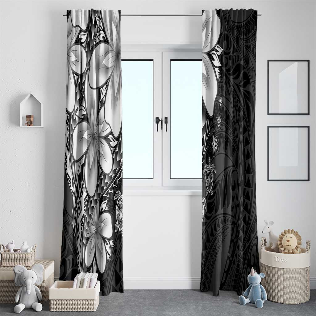 Polynesia Romantic Valentine Window Curtain Sea Turtle Couple With Black Plumeria LT05 - Polynesian Pride