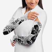 Polynesia Romantic Valentine Arm Sleeves Sea Turtle Couple With White Plumeria