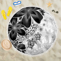 Polynesia Romantic Valentine Beach Blanket Sea Turtle Couple With White Plumeria