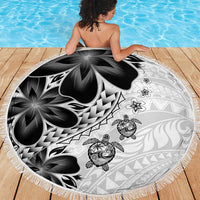 Polynesia Romantic Valentine Beach Blanket Sea Turtle Couple With White Plumeria