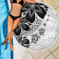 Polynesia Romantic Valentine Beach Blanket Sea Turtle Couple With White Plumeria