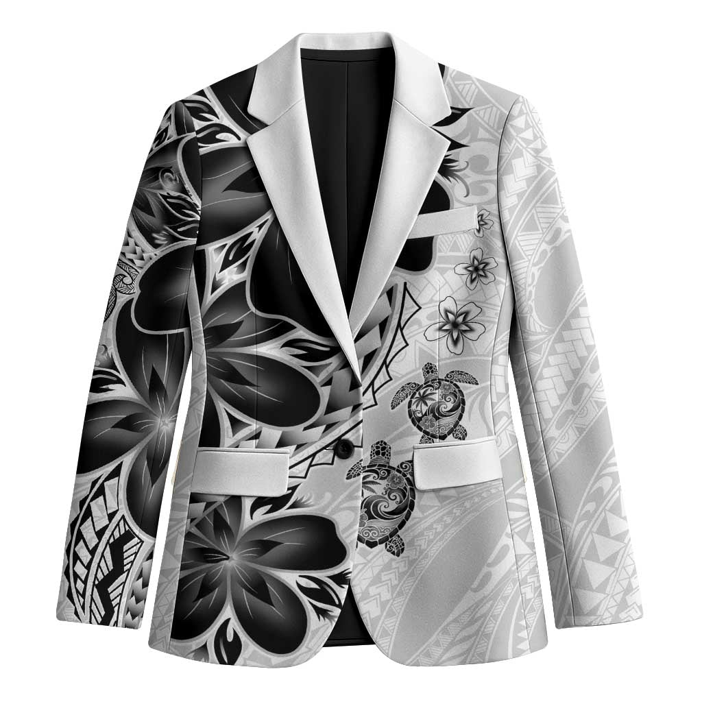 Polynesia Romantic Valentine Blazer Sea Turtle Couple With White Plumeria