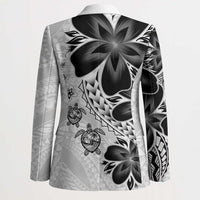 Polynesia Romantic Valentine Blazer Sea Turtle Couple With White Plumeria