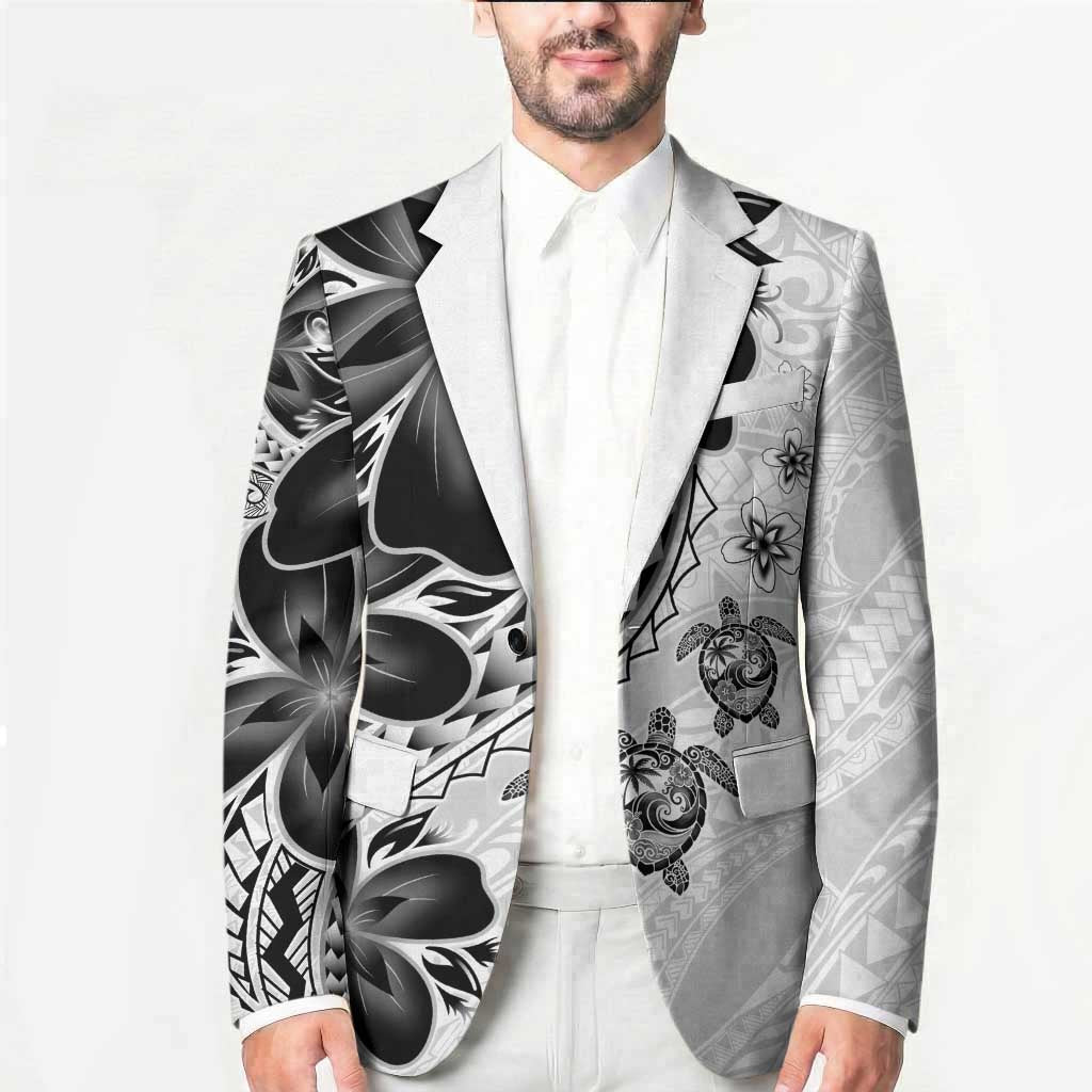 Polynesia Romantic Valentine Blazer Sea Turtle Couple With White Plumeria
