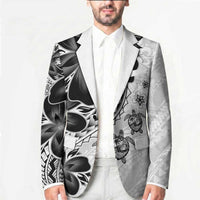 Polynesia Romantic Valentine Blazer Sea Turtle Couple With White Plumeria