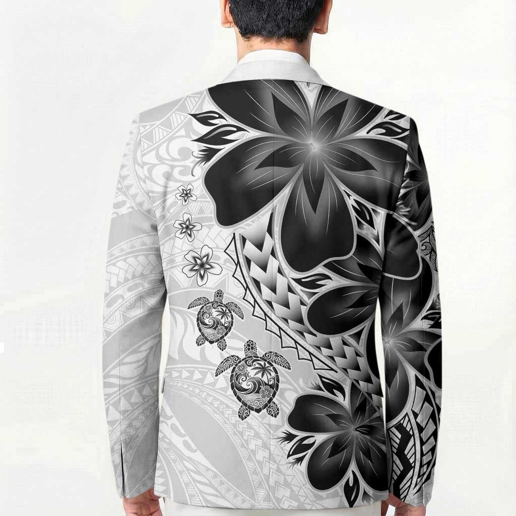 Polynesia Romantic Valentine Blazer Sea Turtle Couple With White Plumeria