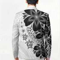 Polynesia Romantic Valentine Blazer Sea Turtle Couple With White Plumeria