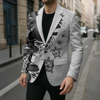 Polynesia Romantic Valentine Blazer Sea Turtle Couple With White Plumeria