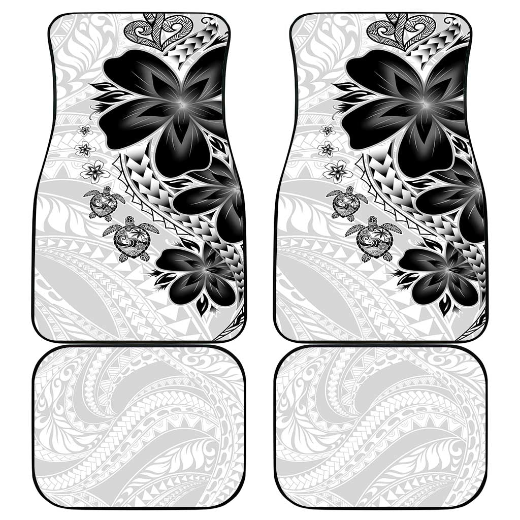 Polynesia Romantic Valentine Car Mats Sea Turtle Couple With White Plumeria LT05 - Polynesian Pride