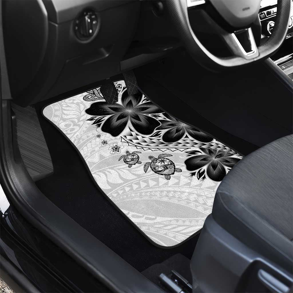 Polynesia Romantic Valentine Car Mats Sea Turtle Couple With White Plumeria LT05 - Polynesian Pride
