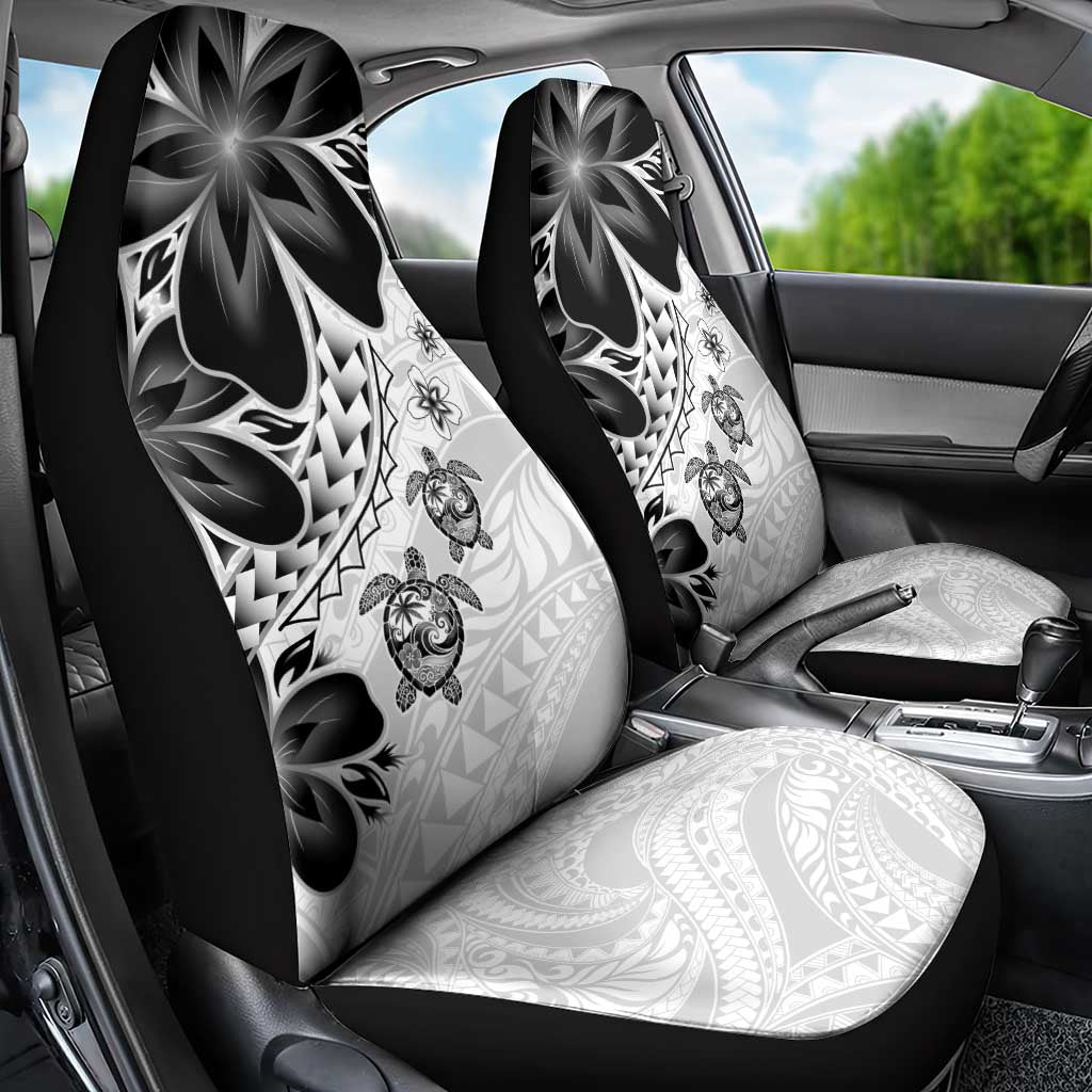 Polynesia Romantic Valentine Car Seat Cover Sea Turtle Couple With White Plumeria