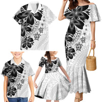Polynesia Romantic Valentine Family Matching Mermaid Dress and Hawaiian Shirt Sea Turtle Couple With White Plumeria LT05 - Polynesian Pride