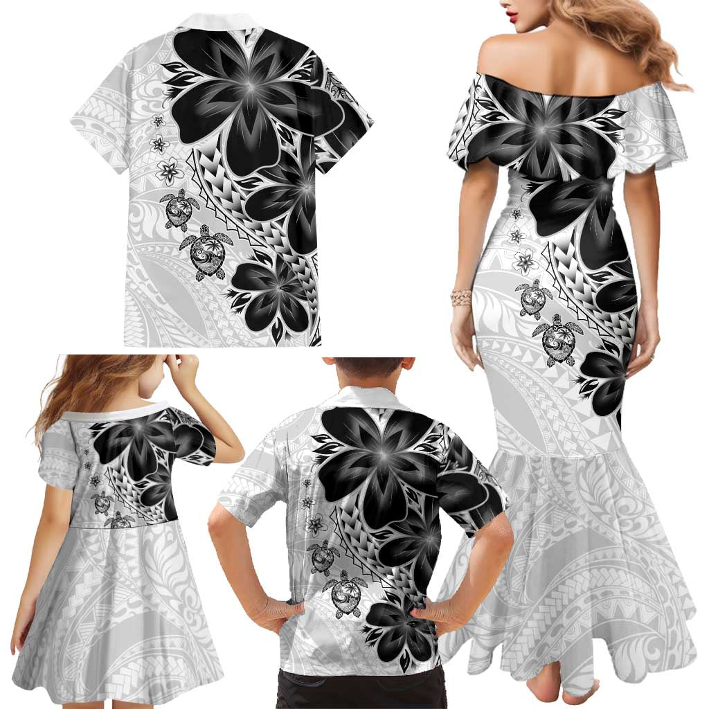 Polynesia Romantic Valentine Family Matching Mermaid Dress and Hawaiian Shirt Sea Turtle Couple With White Plumeria LT05 - Polynesian Pride