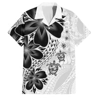 Polynesia Romantic Valentine Family Matching Short Sleeve Bodycon Dress and Hawaiian Shirt Sea Turtle Couple With White Plumeria LT05 Dad's Shirt - Short Sleeve White - Polynesian Pride