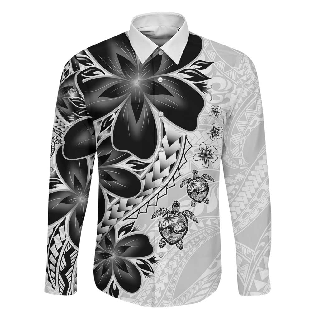 Polynesia Romantic Valentine Family Matching Tank Maxi Dress and Hawaiian Shirt Sea Turtle Couple With White Plumeria