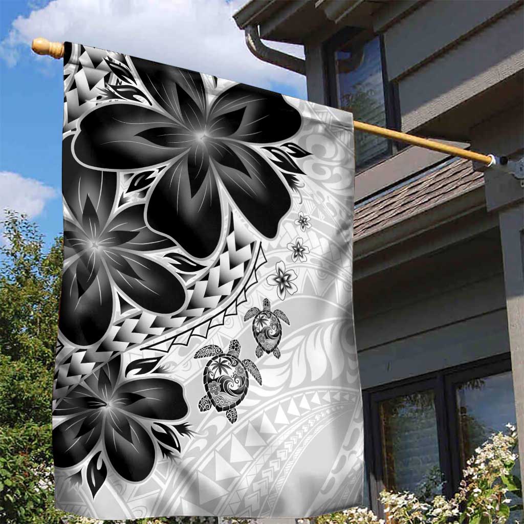 Polynesia Romantic Valentine Garden Flag Sea Turtle Couple With White Plumeria