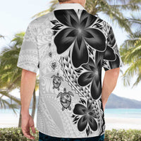 Polynesia Romantic Valentine Hawaiian Shirt Sea Turtle Couple With White Plumeria