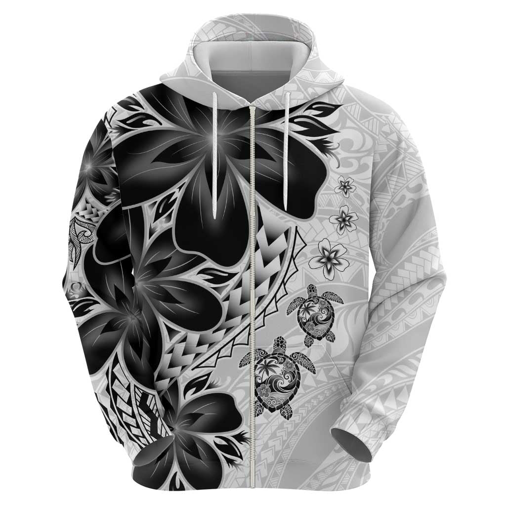 Polynesia Romantic Valentine Hoodie Sea Turtle Couple With White Plumeria