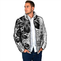 Polynesia Romantic Valentine Padded Jacket Sea Turtle Couple With White Plumeria