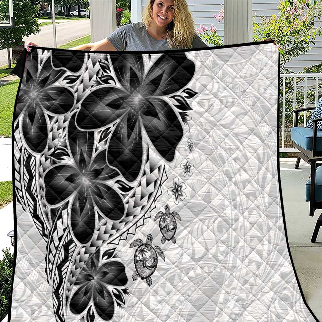 Polynesia Romantic Valentine Quilt Sea Turtle Couple With White Plumeria