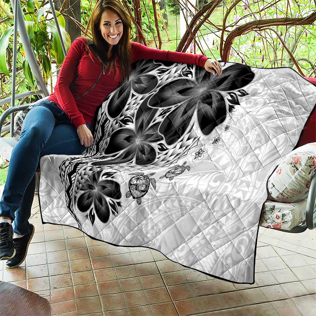 Polynesia Romantic Valentine Quilt Sea Turtle Couple With White Plumeria