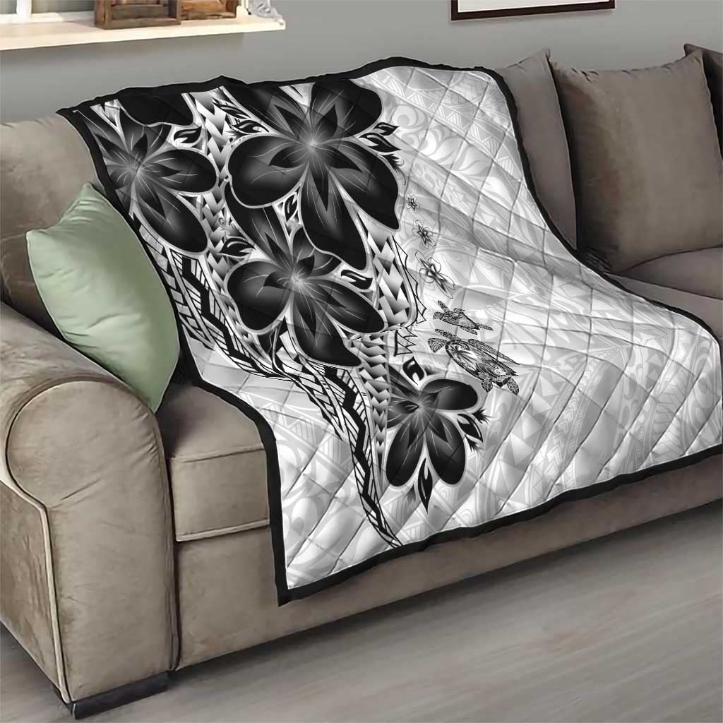 Polynesia Romantic Valentine Quilt Sea Turtle Couple With White Plumeria