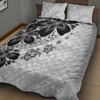 Polynesia Romantic Valentine Quilt Bed Set Sea Turtle Couple With White Plumeria