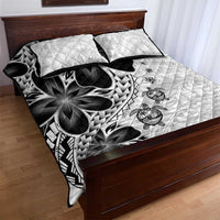 Polynesia Romantic Valentine Quilt Bed Set Sea Turtle Couple With White Plumeria