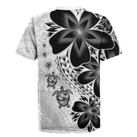 Polynesia Romantic Valentine Rugby Jersey Sea Turtle Couple With White Plumeria