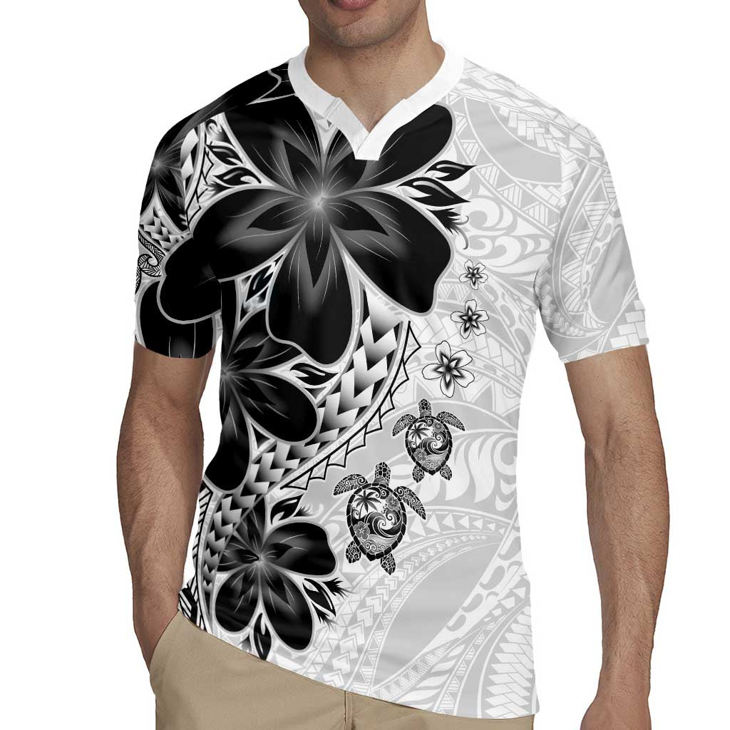 Polynesia Romantic Valentine Rugby Jersey Sea Turtle Couple With White Plumeria