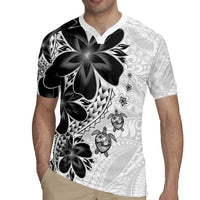 Polynesia Romantic Valentine Rugby Jersey Sea Turtle Couple With White Plumeria