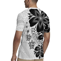 Polynesia Romantic Valentine Rugby Jersey Sea Turtle Couple With White Plumeria
