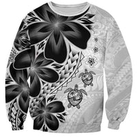 Polynesia Romantic Valentine Sweatshirt Sea Turtle Couple With White Plumeria LT05 Unisex White - Polynesian Pride