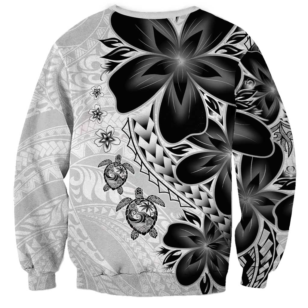 Polynesia Romantic Valentine Sweatshirt Sea Turtle Couple With White Plumeria LT05 - Polynesian Pride