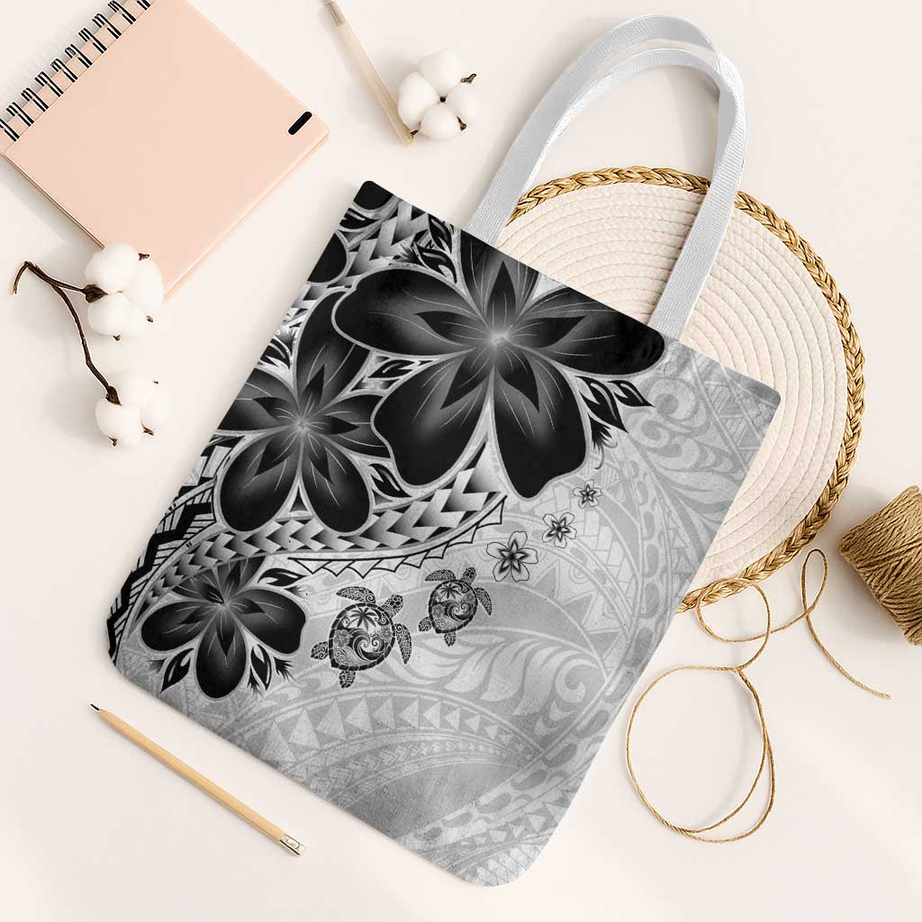Polynesia Romantic Valentine Tote Bag Sea Turtle Couple With White Plumeria